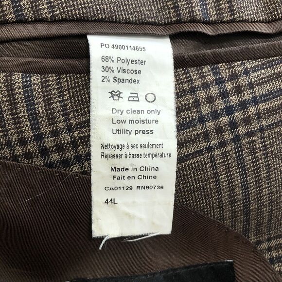Lauren Ralph Lauren Brown Tan Plaid Polyester Blend Sport Coat Men’s 44L - Picture 8 of 8